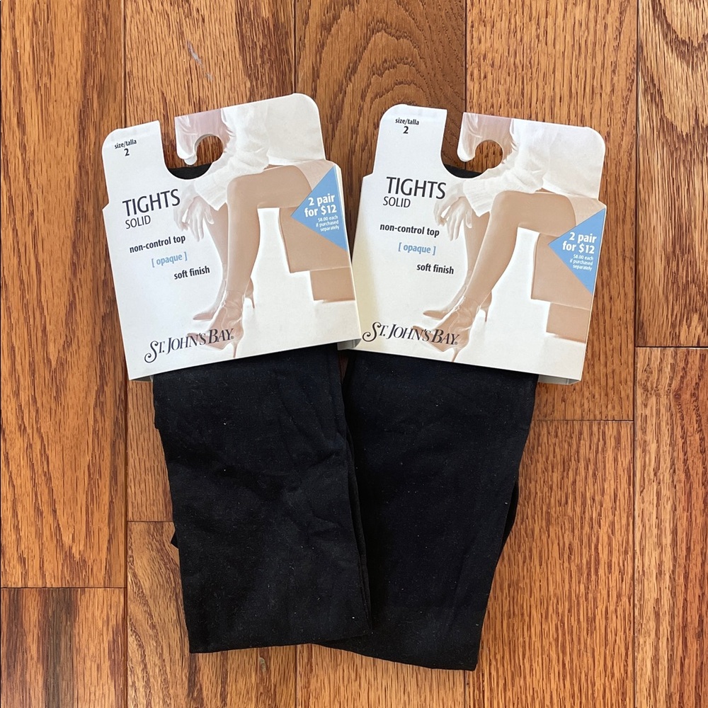 St. John's Bay Solid Black Women’s Tights